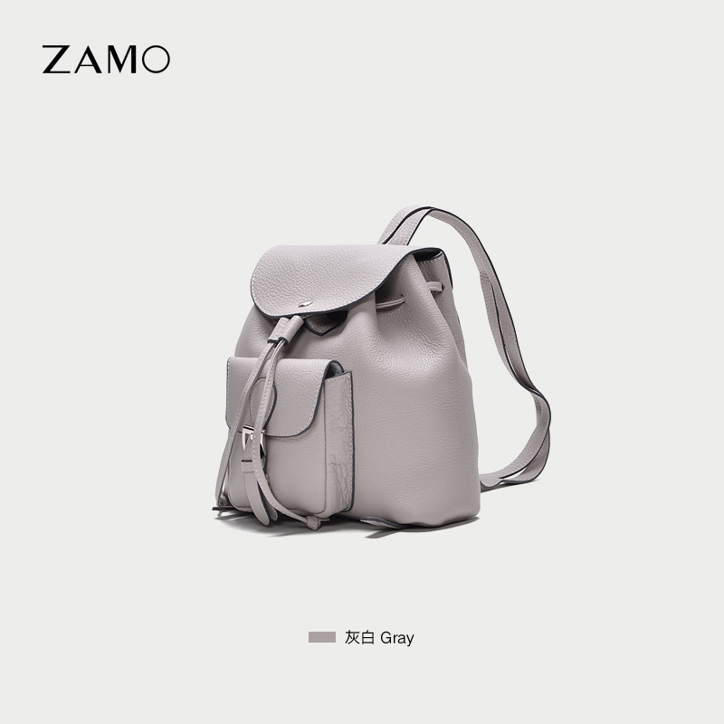 ZAMO 头层牛皮双肩包 韩版时尚真皮小背包 迷你软皮包